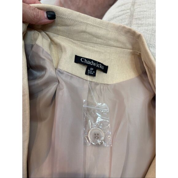 Chadwick’s 8P NWT tan lined linen blend (55) blazer - Picture 6 of 7